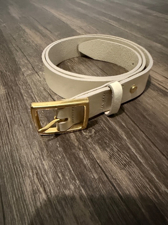 rag & bone Accessories - rag & bone Cream Leather Belt with Gold Buckle